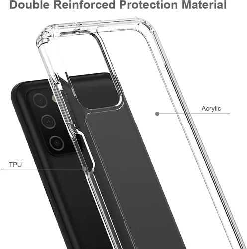 Miniatura 3 de Funda para Galaxy A03S Samsung A03S Funda Premium Clear Panel trasero + TPU Bumper Cover para Samsung Galaxy A03S versión de EE. UU. (YKL negro)