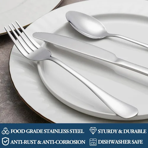Miniatura 3 de Juego de 8 tenedores para cena, tenedores de acero inoxidable de grado alimenticio, tenedores de cubiertos para el hogar, cocina o restaurante