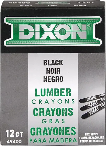 Miniatura 3 de Dixon Crayones de Madera, Negro Carbón, 12/Caja (49400)