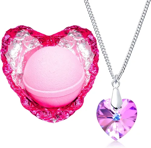 Miniatura 4 de Love Potion Bomba de baño con collar creado con cristal extra grande 10 onzas Fabricado en Estados Unidos