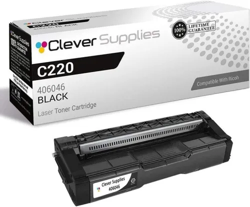 CS - Cartucho de tóner compatible para Ricoh C220 406046 Color negro láser Aficio SP C220 Aficio SP C220A Aficio SP C220DN Aficio SP C220N Aficio SP