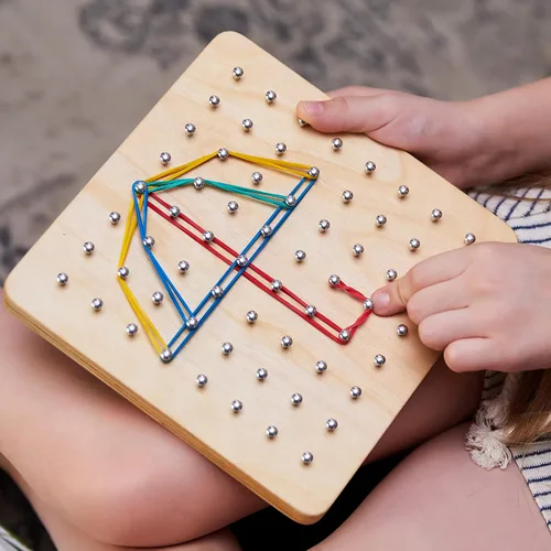 Miniatura 7 de Panda Brothers Tablero geométrico de madera - Juguetes Montessori para niños de 3, 4 y 5 años y niños pequeños, juguete educativo con 30 tarjetas