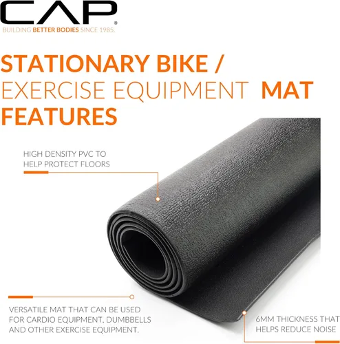 Miniatura 3 de Cap Exercise Equipment Mat for Treadmill, Fitness Equipment Mat, Home Gym Floor Protection, Black, Pebble Design Multiple Sizes
