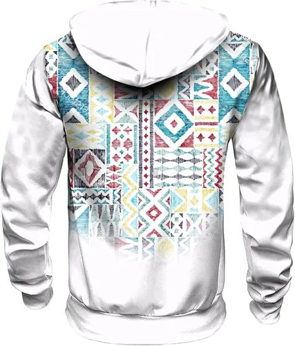 Miniatura 4 de Sudaderas con capucha para hombre, diseño de retazos a cuadros, casual, manga larga, con cordón de bolsillo