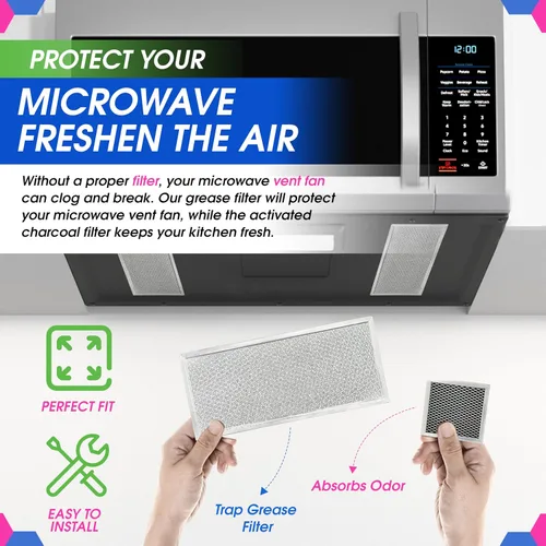 Miniatura 5 de Combo de Reemplazo de Filtro de Ventilación de Microondas de Grasa y Carbón Bagean W10208631A y 8206230A para Microondas Whirlpool - Malla