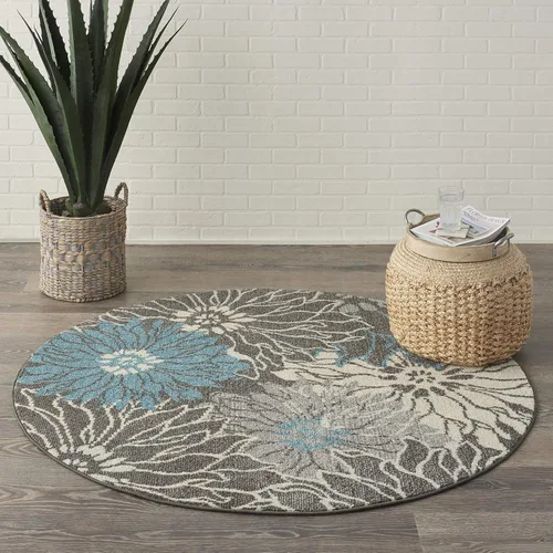 Miniatura 20 de Nourison Passion - Alfombra azul, de 6 pies, 7 pulgadas x 9 pies, 6 pulgadas, floral, campestre, fácil de limpiar, no desprende pelo