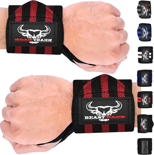 Miniatura 8 de BEAST RAGE Muñequeras para levantamiento de pesas, correas de levantamiento ajustables con lazo para el pulgar para un mejor apoyo en el gimnasio