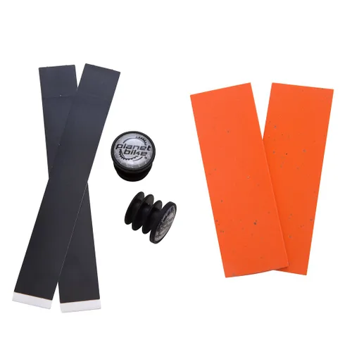Miniatura 2 de Cinta para manubrio de bicicletas Planet Bike GEL con tapones reflectantes Naranja