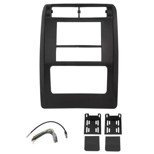 HECASA Kit de tablero de doble DIN con arnés de cableado compatible con Jeep Wrangler TJ Radio Dash Bisel 2003-2006