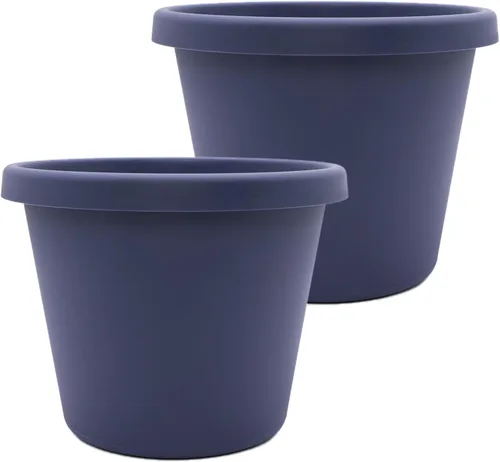 Miniatura 12 de The HC Companies Maceta redonda de plástico Prima con borde enrollado - Maceta para flores ligera y resistente a los rayos UV para hierbas y más