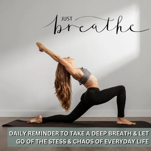 Miniatura 3 de Calcomanía de pared grande con texto en inglés «Just Breathe» para dormitorio, estudio de yoga o sala de meditación, recordatorio sereno
