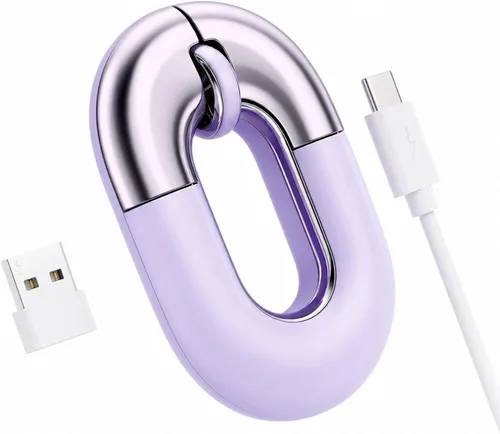 Miniatura 10 de Ratón de viaje azul inalámbrico para ordenador portátil. Ratón silencioso Bluetooth Ratones de donut lindos portátiles recargables modo dual