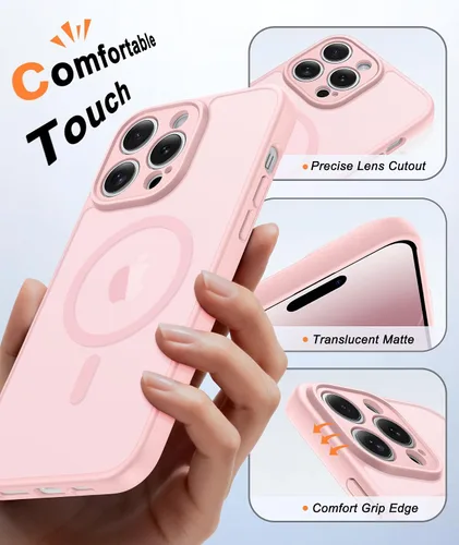 Miniatura 329 de FNTCASE Funda para iPhone 17 Pro: Fundas delgadas translúcidas de color azul claro compatibles con MagSafe, protección completa de la cámara