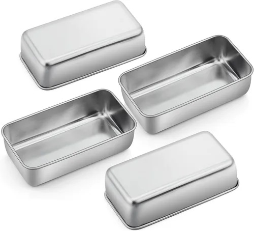 Miniatura 15 de P&P CHEF Juego de moldes para pan, moldes para pan de 9 x 5 pulgadas, moldes de acero inoxidable para pan y pastel de lasaña, saludable y no tóxico