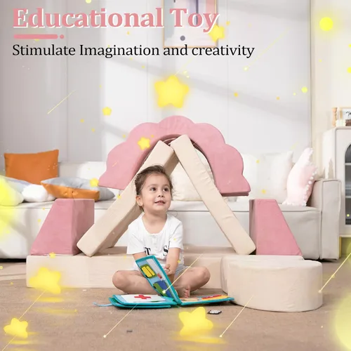 Miniatura 6 de LOAOL Sofá de Juego para Niños 10 Piezas, Sofá de Juego Modular para Niños, Sofá de Espuma Multifuncional para Niños Pequeños, Sofá de Juego