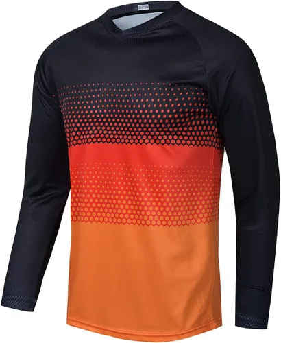 Camiseta de ciclismo de montaña para hombre, manga larga, MTB Off-Road, Motocross, de secado rápido, para descenso y motocross