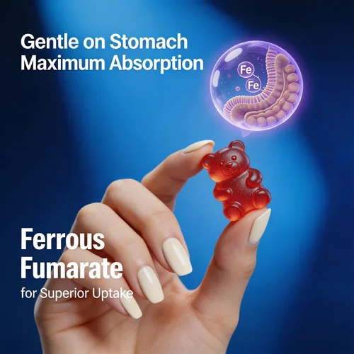 Miniatura 3 de Suplemento multivitamínico de hierro - con vitamina C, B12 y fumarato ferroso - Impulso de energía, inmune y apoyo de la sangre - Deliciosos sabores