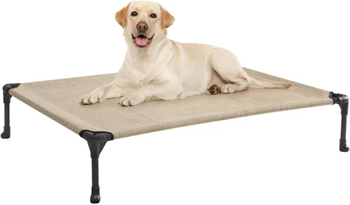 Miniatura 30 de Veehoo Outdoor Elevated Dog Bed for Large Dogs, Cooling Raised Dog Cot Off Ground Hammock Pet Beds with Breathable Mesh, No-Slip Feet, 50"x32