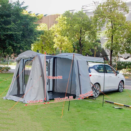 Miniatura 4 de Toldo inflable para automóvil, plegable, portátil, con bolsa de transporte, tela Oxford 210D, impermeable y protector solar, instalación rápida en 3