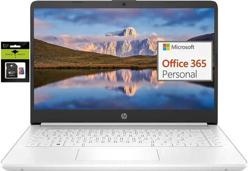 HP Portátil ultraligero de 14 pulgadas para estudiantes y negocios, Intel Quad-Core, 8 GB de RAM, 192 GB de almacenamiento (64 GB eMMC + tarjeta SD
