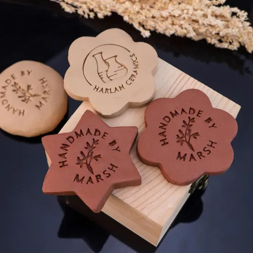 Miniatura 8 de Sello de cerámica personalizado, sello de latón de 0.472 in de grosor, sello para arcilla, regalos para cerámica, sello de arcilla, sello