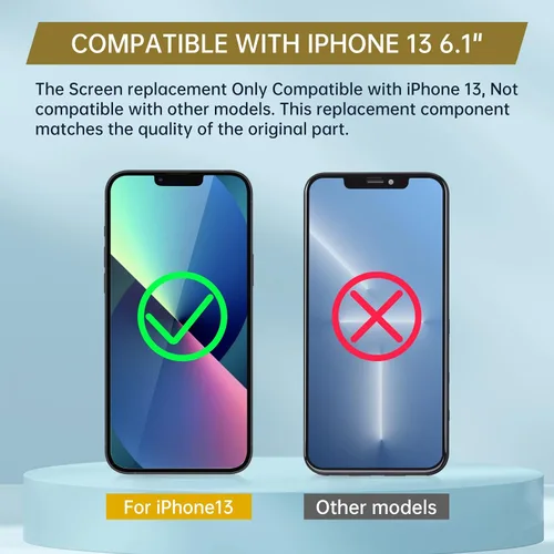 Miniatura 3 de Para iPhone 13 Reemplazo de pantalla con altavoz de oído Sensor de luz ambiental 3D táctil LCD digitalizador 6.1 "Sensor de proximidad Montaje