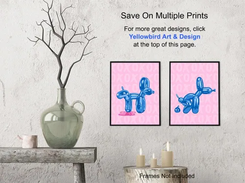 Miniatura 6 de Bonito Juego de Baño Rosa Azul 11x14 - Arte de Pared de Baño Funky Indie Moderno Preppy Divertido Decoraciones - Decoración de Baño Pequeño Estética