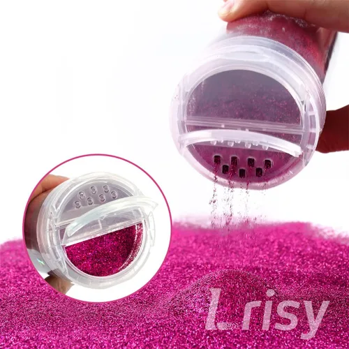 Miniatura 5 de Lrisy - Polvo holográfico de purpurina extrafina con tapa agitadora, lentejuelas con purpurina para resina epoxi, slime, vasos, uñas y artes de Rojo