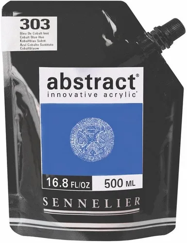 Miniatura 55 de SENNELIER Pintura acrílica abstracta innovadora para cuerpo pesado, bolsa de 16.9 fl oz, blanco titanio