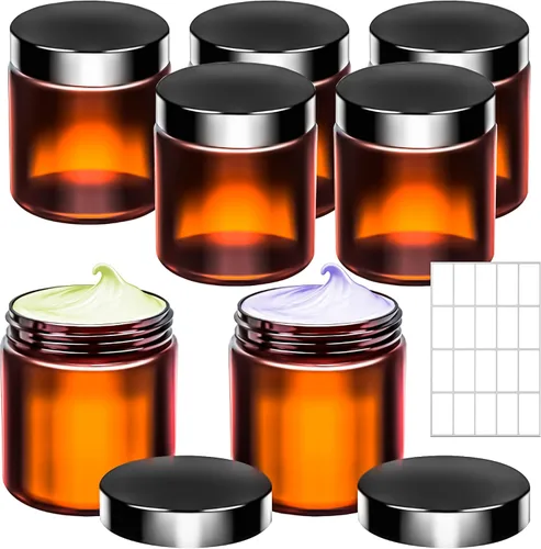Miniatura 8 de Paquete de 10 tarros de plástico de 4 onzas con tapas, recipientes redondos de 4.2 fl oz para cosméticos, tarros de maquillaje, tarro