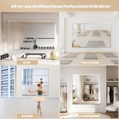 Miniatura 7 de Snowdool Espejo de gimnasio, 48 x 30 pulgadas, 2 espejos para pared de gimnasio en casa, grande, espejo de cuerpo completo para yoga, garaje