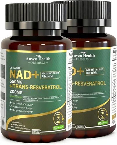 Suplemento liposomal de resveratrol NAD+ - Alternativa NMN con trans-resveratrol, quercetina y fisetina - NAD Plus Booting para mujeres y hombres,