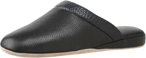 Miniatura 9 de PAMIR Pantuflas de cuero texturizado prémium para hombre con espuma viscoelástica