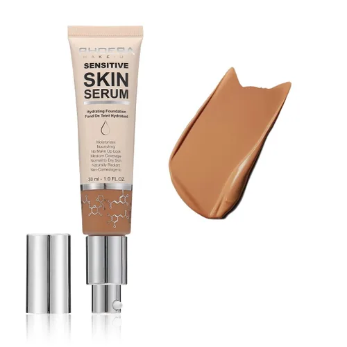 Miniatura 11 de PHOERA - Base hidratante, hipoalergénica tintada, base de suero brillante para piel madura (N02 Nude)