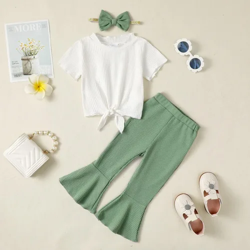 Miniatura 65 de Kucnuzki Conjunto de ropa para bebé niña pequeña, camisa de manga con volantes, pantalón floral, ropa de otoño e invierno para niña