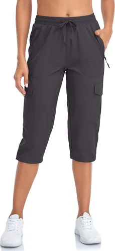 Miniatura 2 de Pantalones capri de senderismo para mujer, ligeros, de secado rápido, pantalones capri casuales para viajes al aire libre con bolsillos