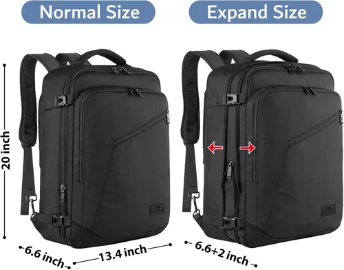 Miniatura 31 de MATEIN - Mochila de viaje extragrande de 10.56 galones, mochila de viaje ampliable apta para aerolíneas, para viajeros de fin de semana, hombres