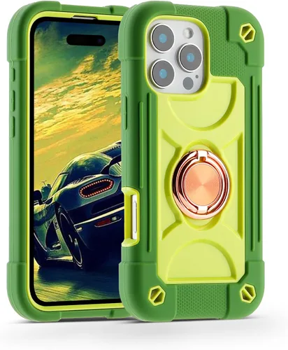 Miniatura 42 de MARKILL Funda compatible con iPhone 15 de 6.1 pulgadas con soporte integrado, [grado militar resistente de cuerpo completo] protección contra Rosa