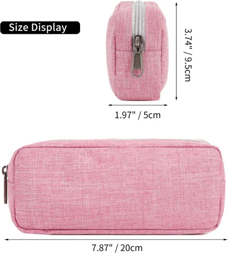 Miniatura 4 de Della Gao - Estuche pequeño para lápices de gran capacidad, bolsa para marcadores y lápices, bolsa para monedas, organizador de papelería de oficina