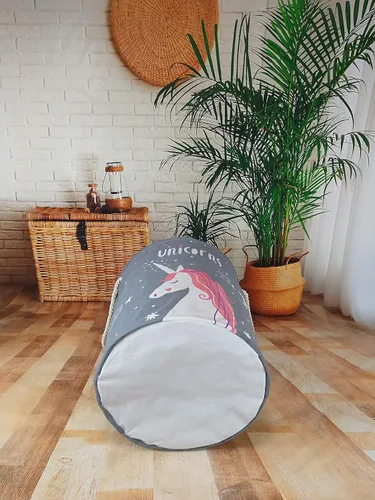 Miniatura 4 de Cesta redonda para ropa sucia, cestas de almacenamiento para guardería, cestas de regalo para el hogar, oficina, decoración del hogar Unicornio