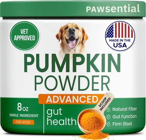 Polvo de calabaza para perros – Suplemento en polvo de 8 onzas de fibra alta para perros suavizante de heces – Tratar la diarrea, estreñimiento,