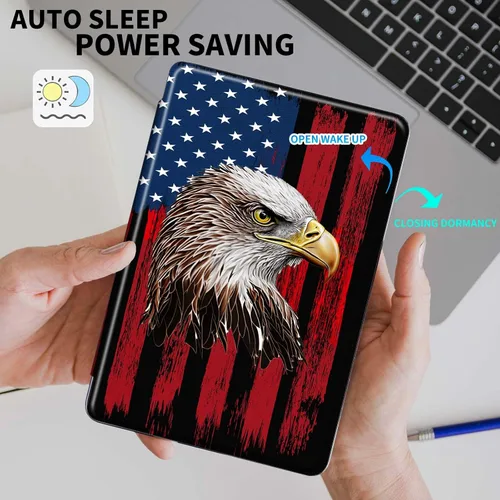 Miniatura 4 de Rossy Funda para Samsung Galaxy Tab A7 Lite de 8.7 pulgadas 2021 (SM-T220/T225/T227) + protector de pantalla giratorio de 360 grados con soporte