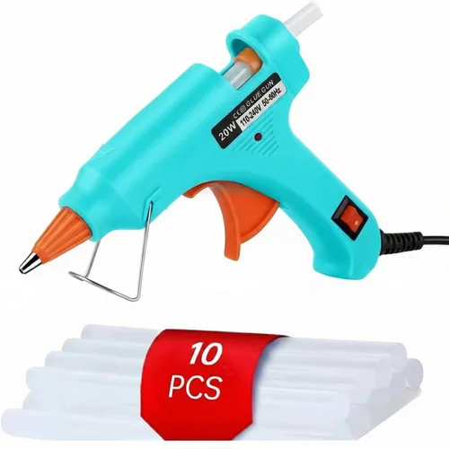 Miniatura 12 de Mini Pistola de Pegamento Caliente, Juego de Pistola de Pegamento de 10 Barras de Cola Caliente para Reparaciones Rápidas, Artista, DIY, Arte