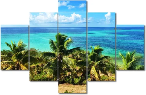 Miniatura 71 de TUMOVO Lienzo decorativo para pared de sala de estar, 5 paneles de naturaleza, Alaska, Estados Unidos, autopista alrededor de montañas, paisaje