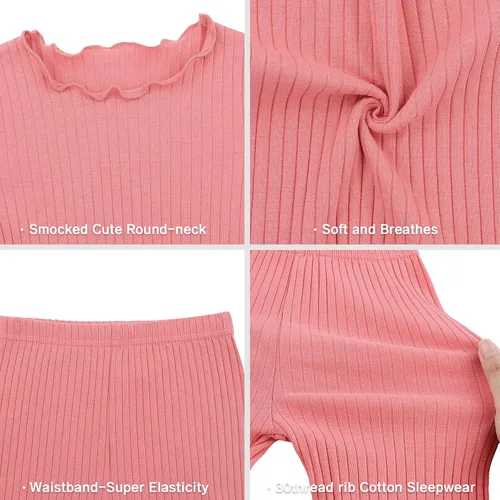Miniatura 6 de American Trends Ropa interior térmica para bebés y niñas, conjunto de 2 piezas, ropa de dormir larga Johs para niñas