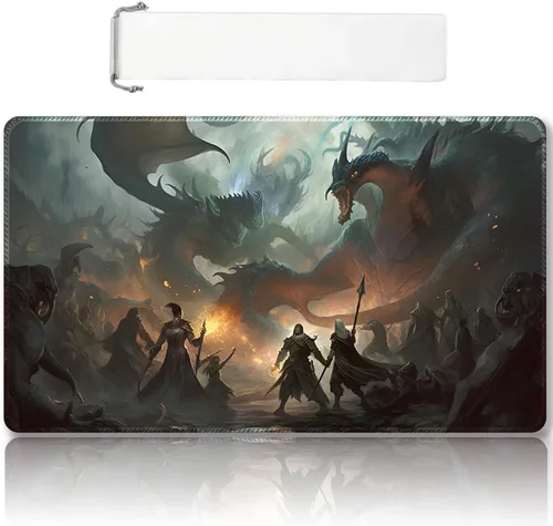 Miniatura 47 de Tapete de Juego MTG Premium Cosido con Zonas y Respaldo de Goma Antideslizante - Tapete de Juego TCG para MTG y Otros Juegos de Cartas - Diseño Dkt