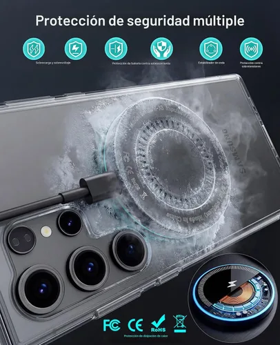 Miniatura 7 de Cargador inalámbrico Samsung de 6 pies, cargador inalámbrico magnético de 6 pies, almohadilla de carga rápida con puertos USB-C/A para Samsung