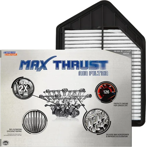 Miniatura 15 de Filtro de aire de motor Spearhead MPG Defense Max Thrust para vehículos de todo kilometraje, se adapta como el OEM, restaura MPG y aceleración