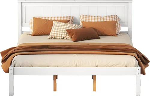 Miniatura 16 de Harper & Bright Designs Base de cama de madera de tamaño individual con cabecero y estribo, no necesita somier, espresso