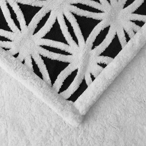 Miniatura 4 de LOMAO – Manta de vellón sherpa, suave y mullida de doble faz para sillón, sofá o cama (negro, 51 x 63 pulgadas)